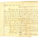 Martha Doram certificate of freedom, February 3, 1863