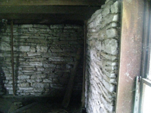 Elijah Harlan House, Slave Quarters upstairs (Photo by the author, April, 2012)