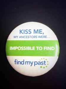 Picking up some treats from FindMyPast to give away at our Tea & Sympathy events.