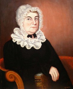 Mrs. Elizabeth Huddleston by William L. Turner, ca 1820. American Folk Paintings, Newbury, MA.