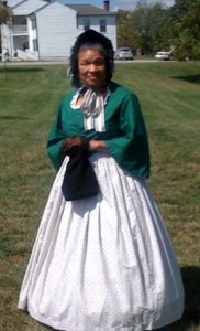 Patricia Tyson, a FREED re-enactor dressed as Belle Mitchell at the Camp Nelson Civil War Days, October 2011. 