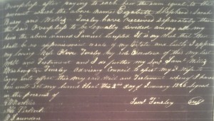 Will of Samuel Tinsley, naming wife Olive, Shelby County, 1826