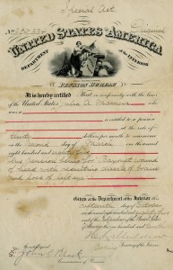 Invalid Pension granted to Julia A. Marcum, 1885. Click to enlarge.