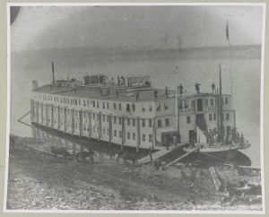 Steamer US Nashville Hospital Ship at Vicksburg, circa 1863